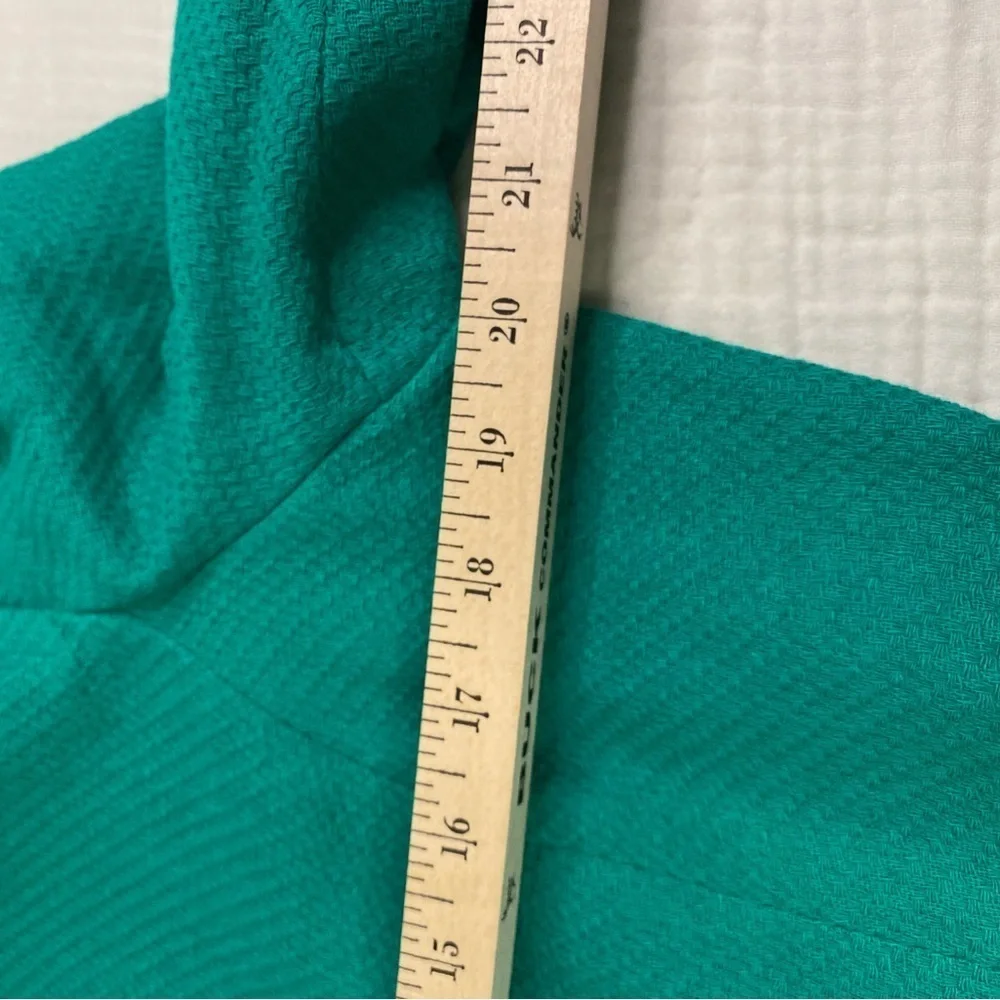 MNG Suit Green Blazer Jacket Gold Accents Size Large Classic Preppy Full Zip